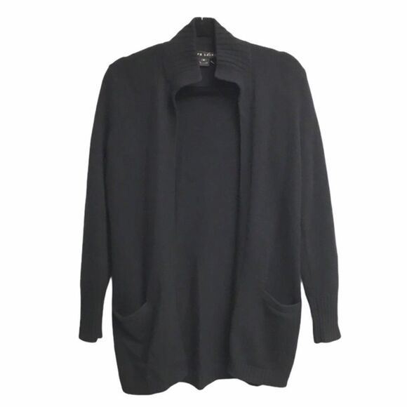 RALPH LAUREN Black LabelWool Cashmere Silk Open Cardigan Black M - Picture 1 of 7